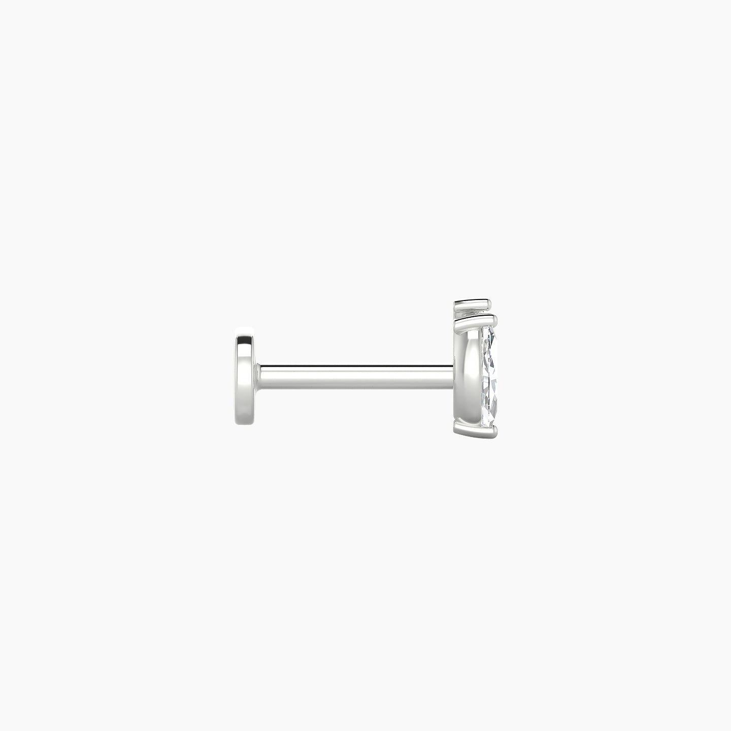 Alceste | 18k White Gold 5.5 mm 6.5 mm Diamond Nostril Piercing