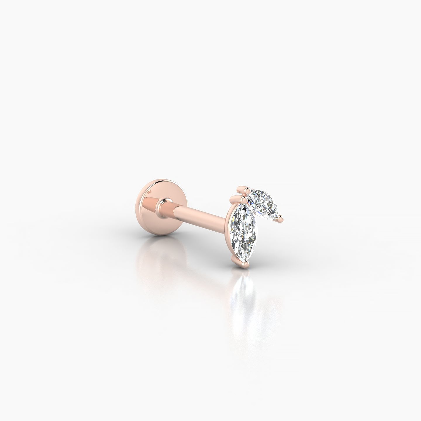 Alceste | 18k Rose Gold 5.5 mm 8 mm Diamond Nostril Piercing