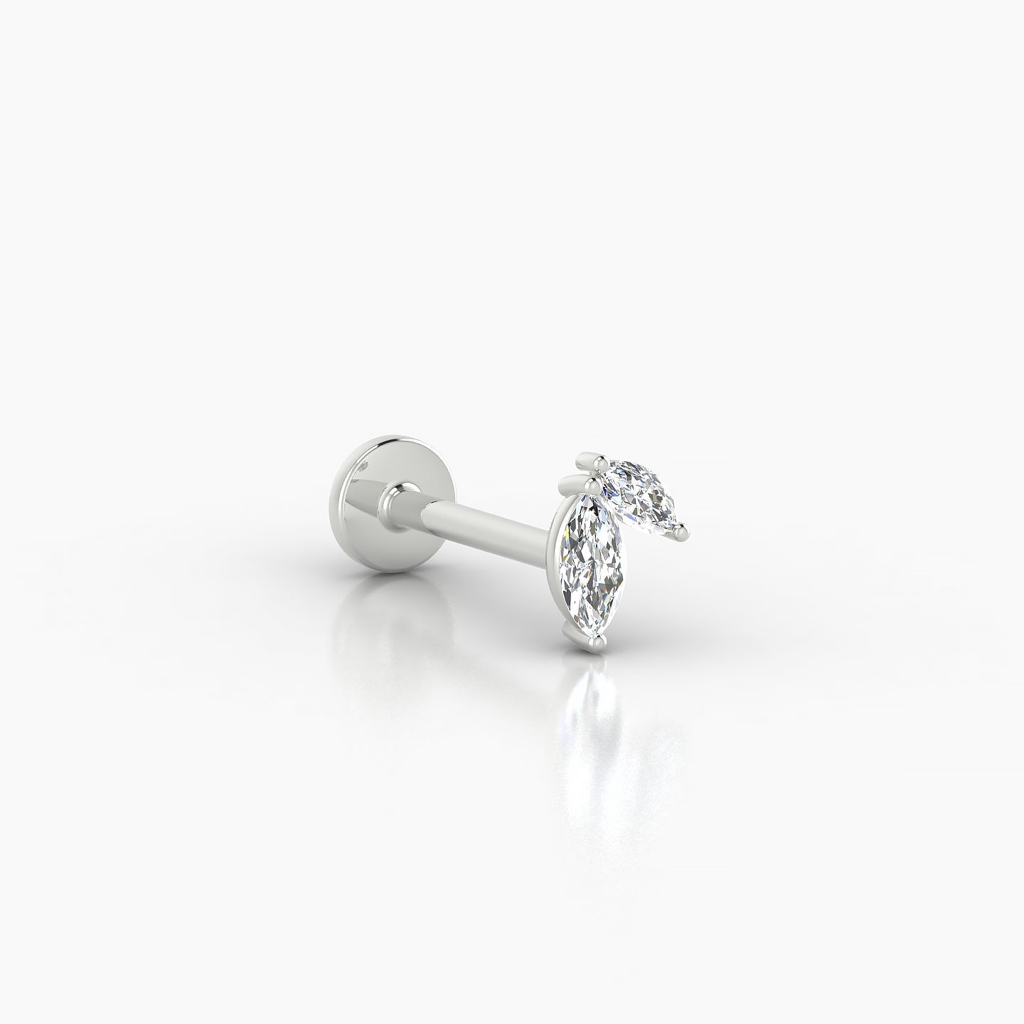 Alceste | 18k White Gold 5.5 mm 8 mm Diamond Nostril Piercing