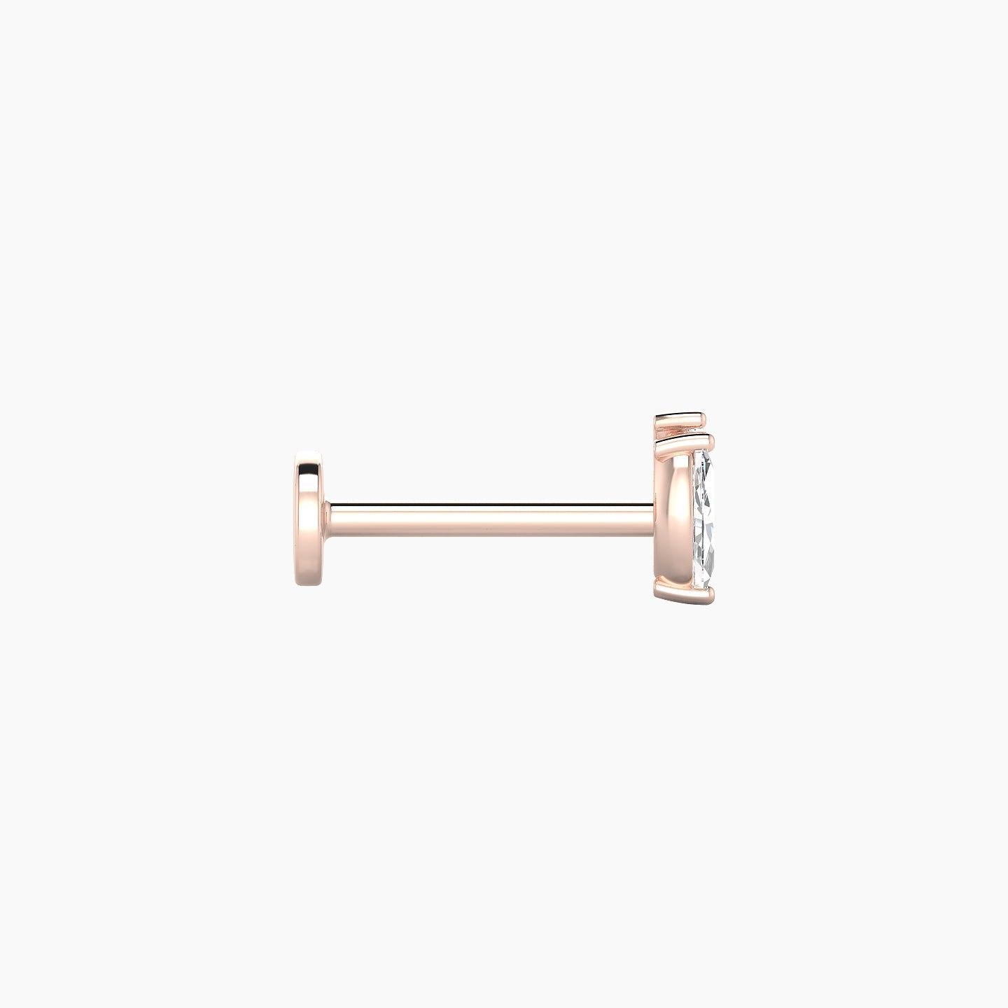 Alceste | 18k Rose Gold 5.5 mm 8 mm Diamond Nostril Piercing