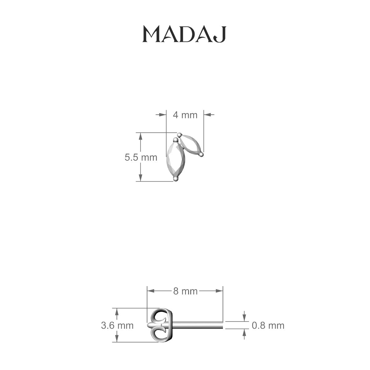 Alceste | 18k White Gold 5.5 mm Diamond Earring