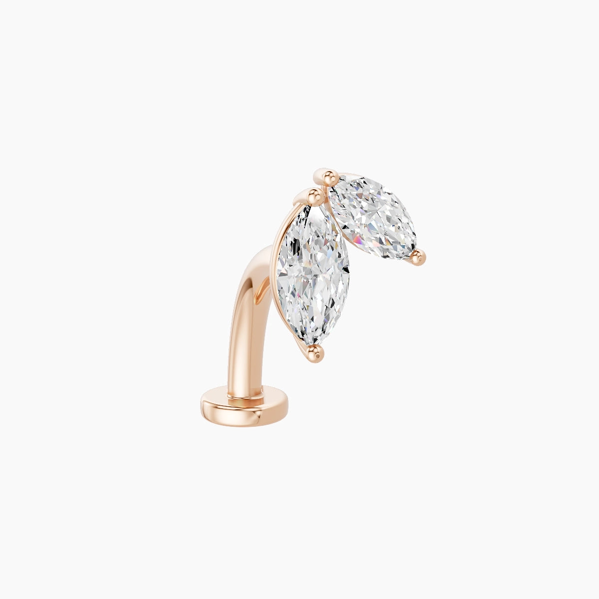 Alceste | 18k Rose Gold 7.6 mm 10 mm Diamond Floating Navel Piercing