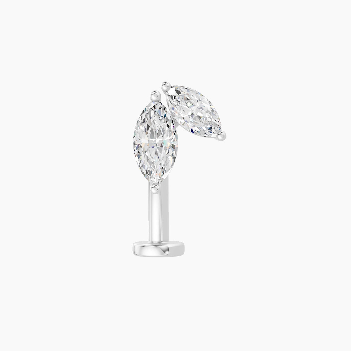 Alceste | 18k White Gold 7.6 mm 10 mm Diamond Floating Navel Piercing