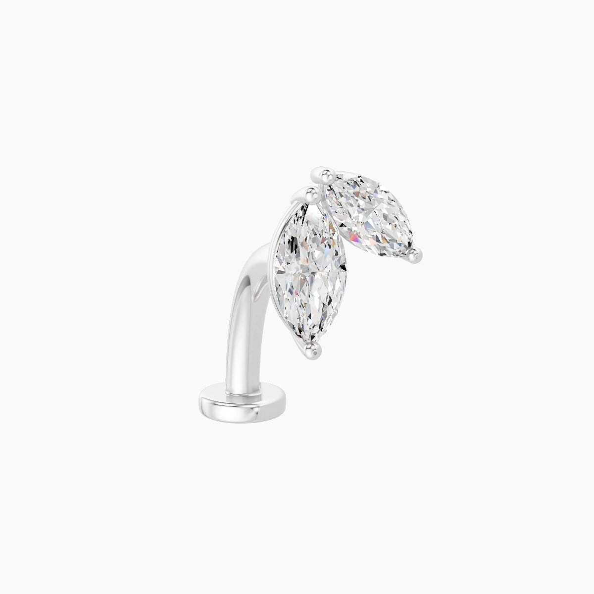 Alceste | 18k White Gold 7.6 mm 10 mm Diamond Floating Navel Piercing