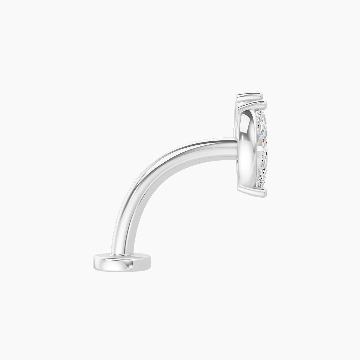 Alceste | 18k White Gold 7.6 mm 10 mm Diamond Floating Navel Piercing
