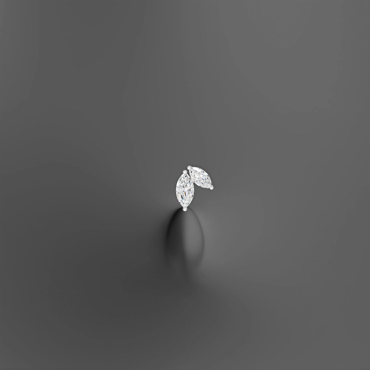 Alceste | 18k White Gold 7.6 mm 10 mm Diamond Floating Navel Piercing
