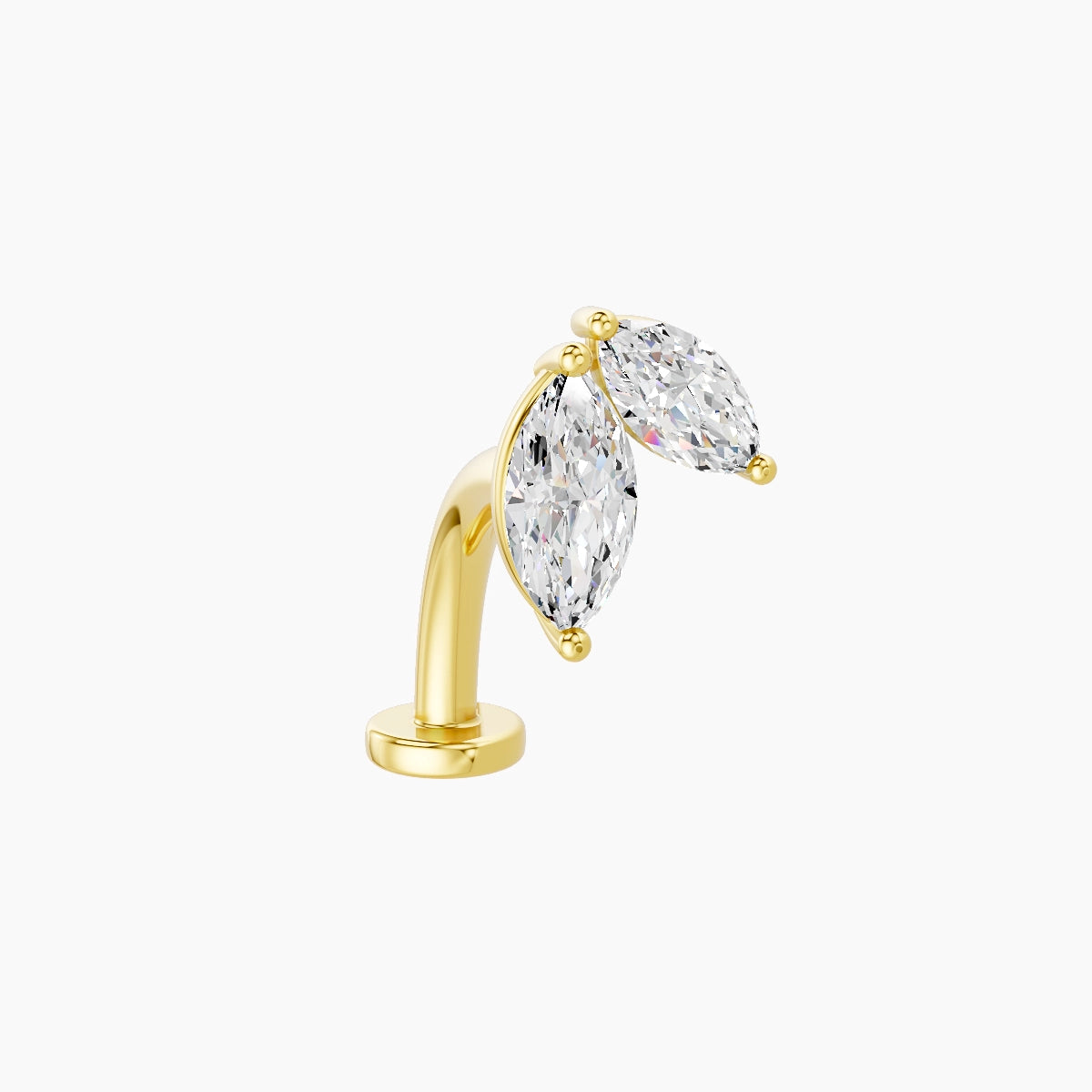 Alceste | 18k Yellow Gold 7.6 mm 10 mm Diamond Floating Navel Piercing