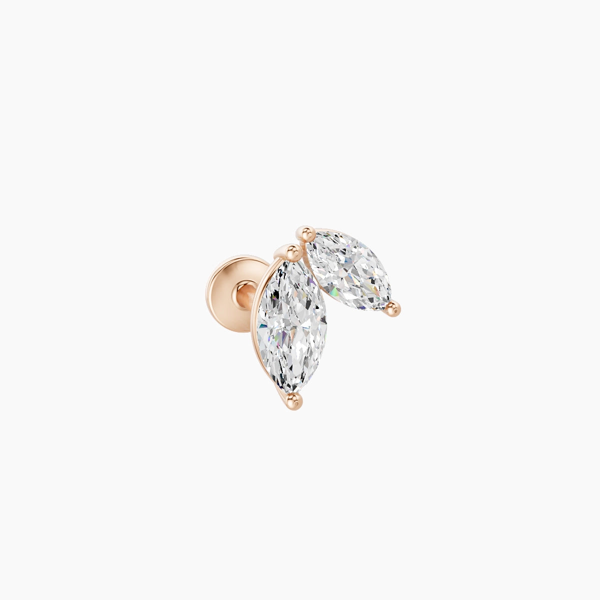 Alceste | 18k Rose Gold 7.6 mm 5 mm Diamond Nose Piercing