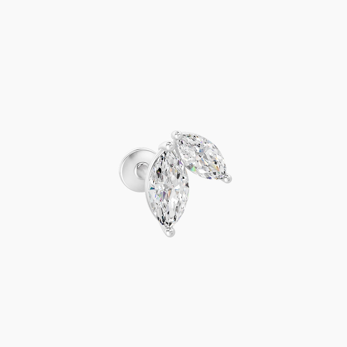Alceste | 18k White Gold 7.6 mm 5 mm Diamond Nose Piercing