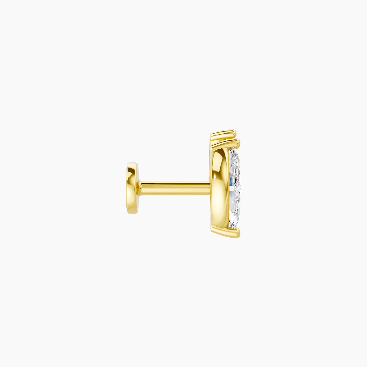 Alceste | 18k Yellow Gold 7.6 mm 5 mm Diamond Nose Piercing