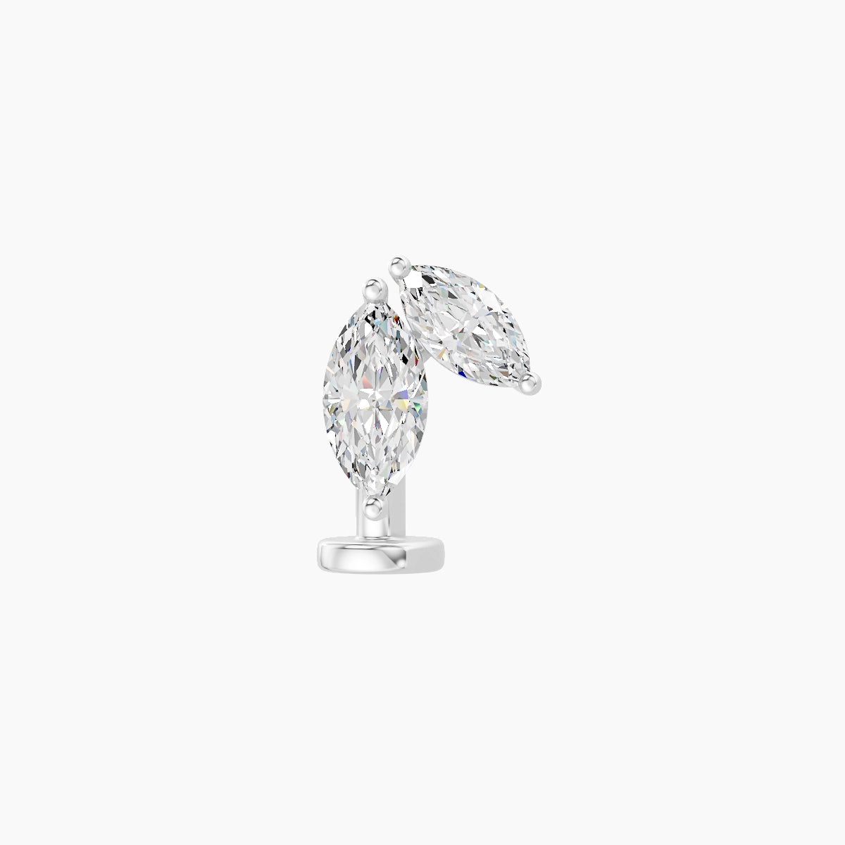 Alceste | 18k White Gold 7.6 mm 6 mm Diamond Floating Navel Piercing