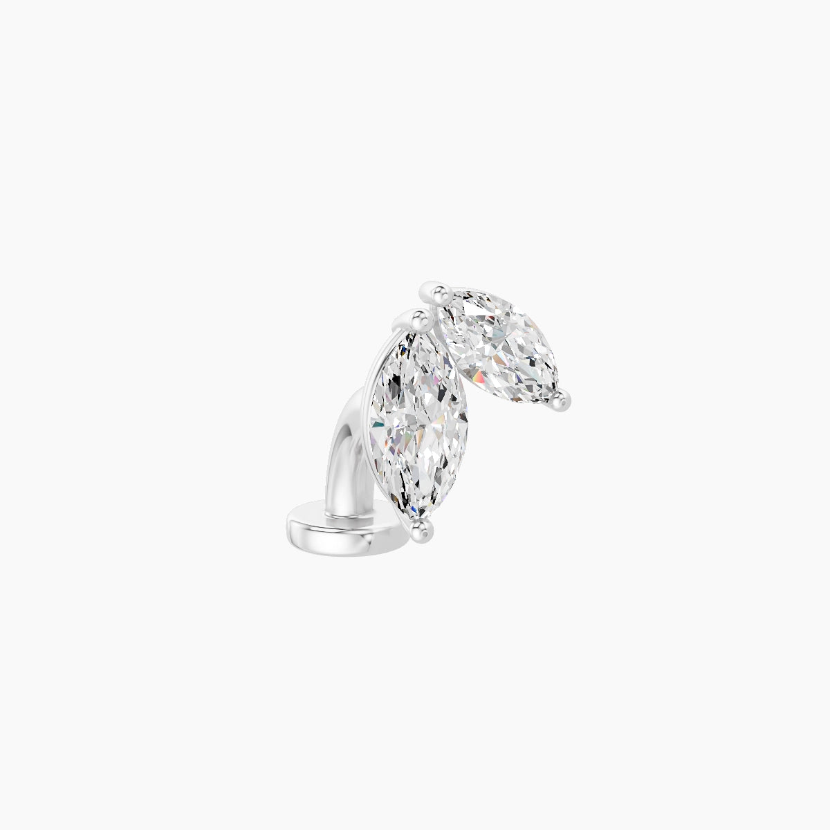 Alceste | 18k White Gold 7.6 mm 6 mm Diamond Floating Navel Piercing