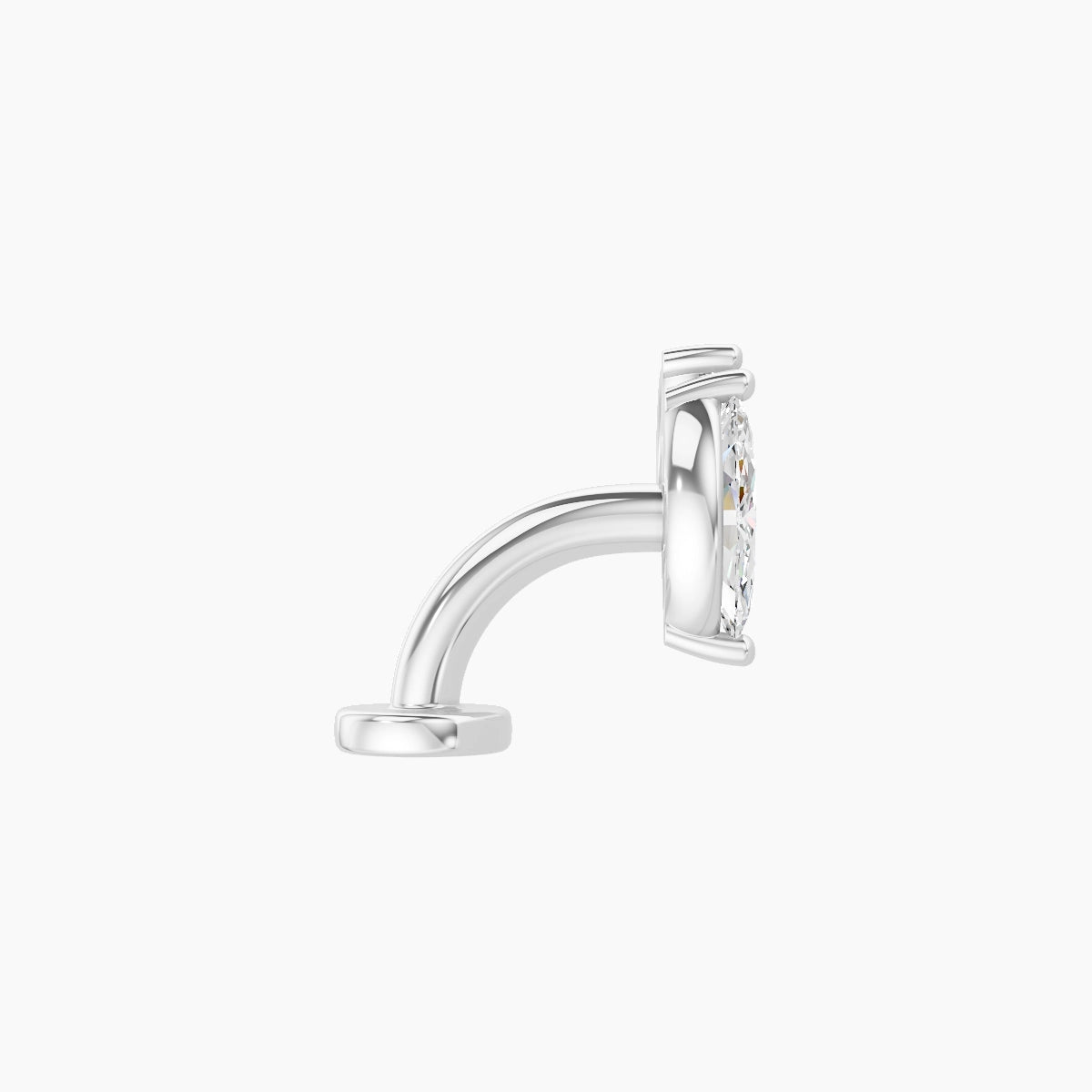 Alceste | 18k White Gold 7.6 mm 6 mm Diamond Floating Navel Piercing