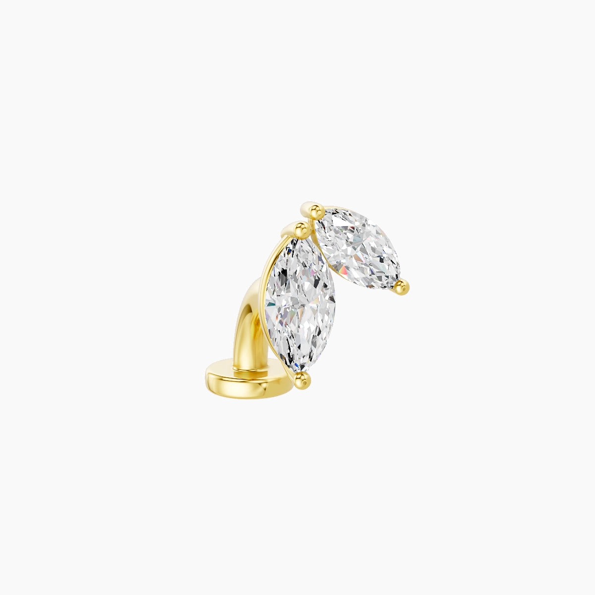 Alceste | 18k Yellow Gold 7.6 mm 6 mm Diamond Floating Navel Piercing