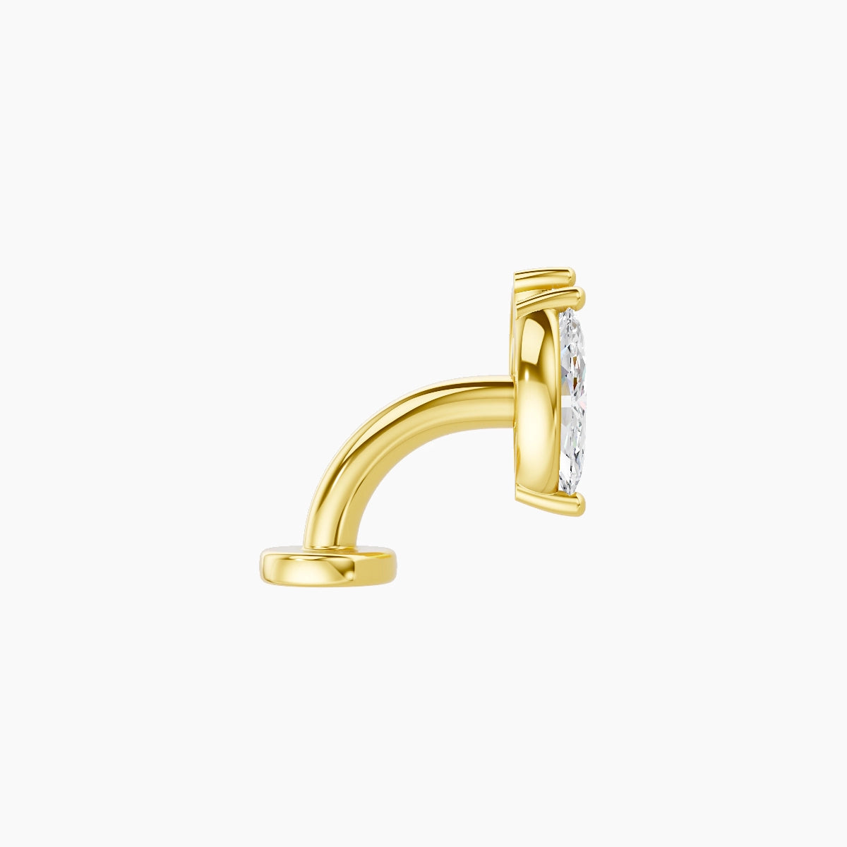Alceste | 18k Yellow Gold 7.6 mm 6 mm Diamond Floating Navel Piercing