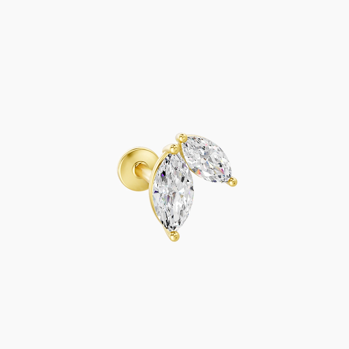 Alceste | 18k Yellow Gold 7.6 mm 6.5 mm Diamond Nose Piercing