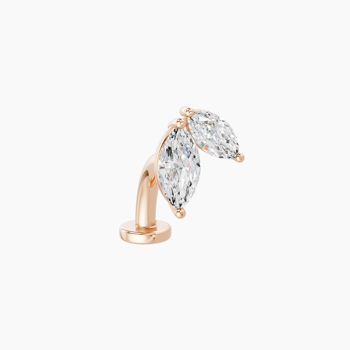 Alceste | 18k Rose Gold 7.6 mm 8 mm Diamond Floating Navel Piercing