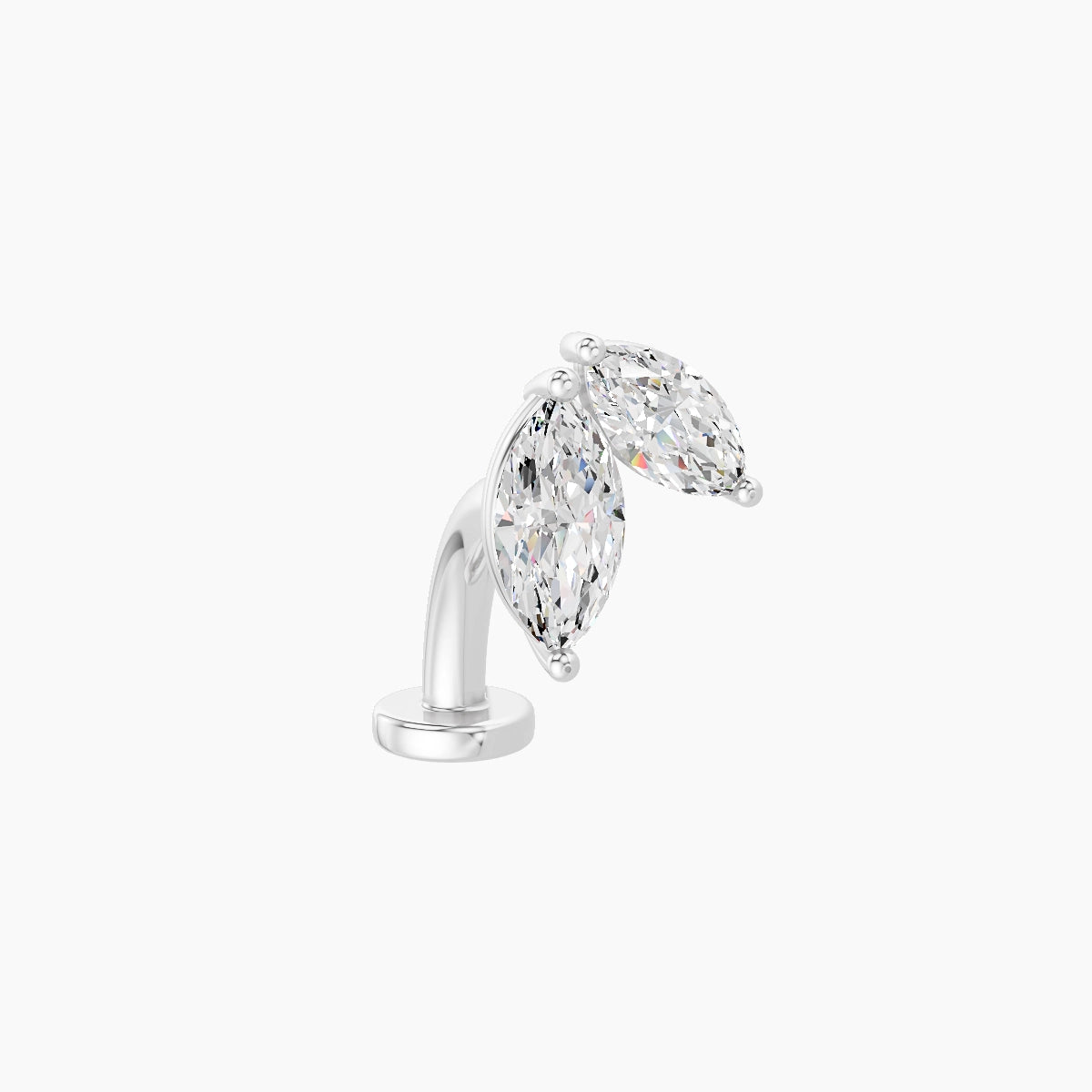 Alceste | 18k White Gold 7.6 mm 8 mm Diamond Floating Navel Piercing