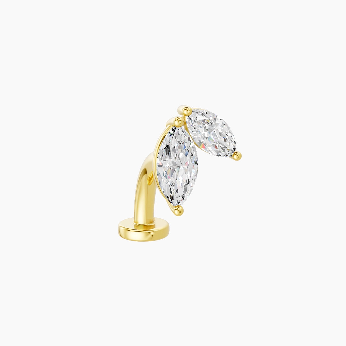 Alceste | 18k Yellow Gold 7.6 mm 8 mm Diamond Floating Navel Piercing