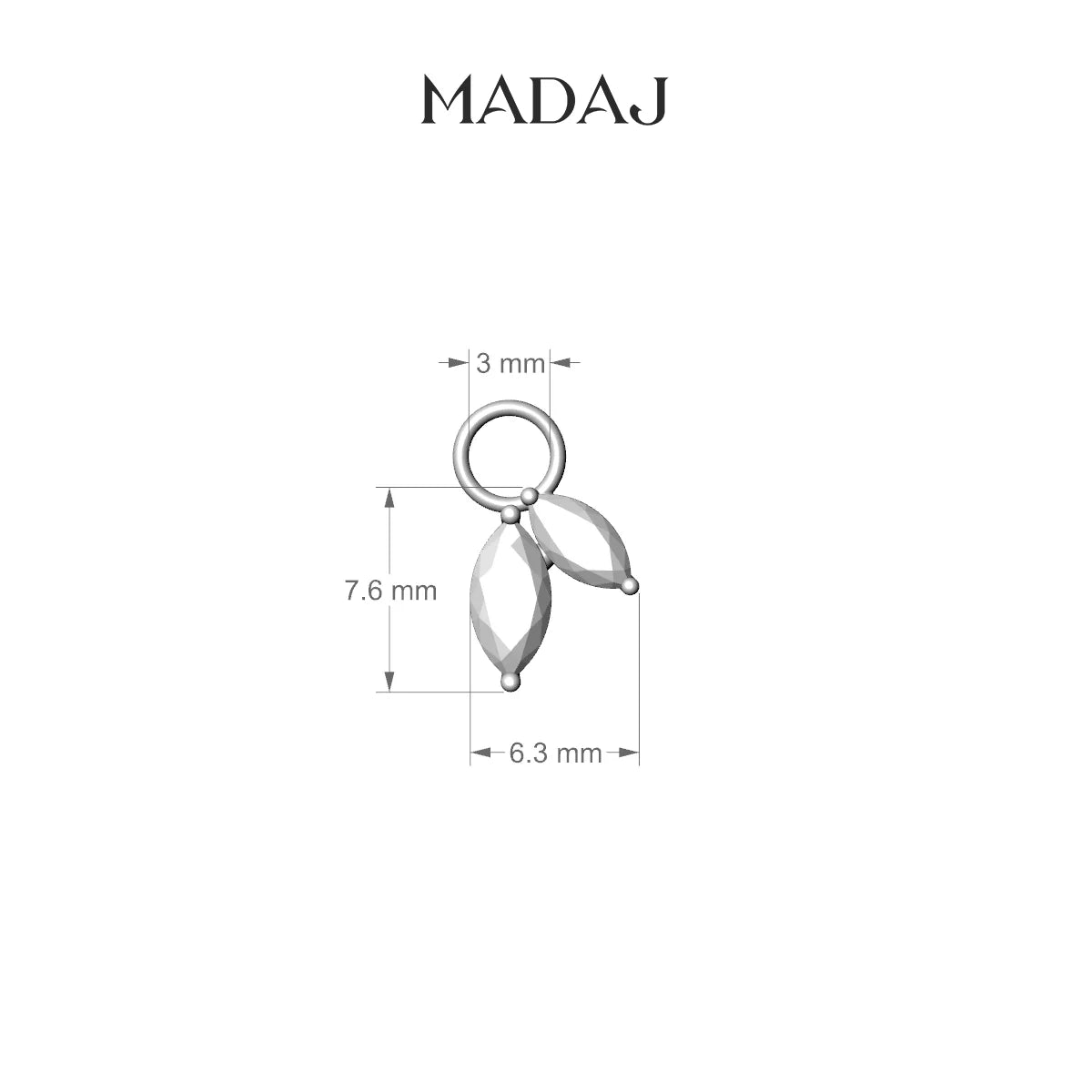 Alceste | Charm Diamant Or Jaune 18k Hypoallergénique 7.6 mm