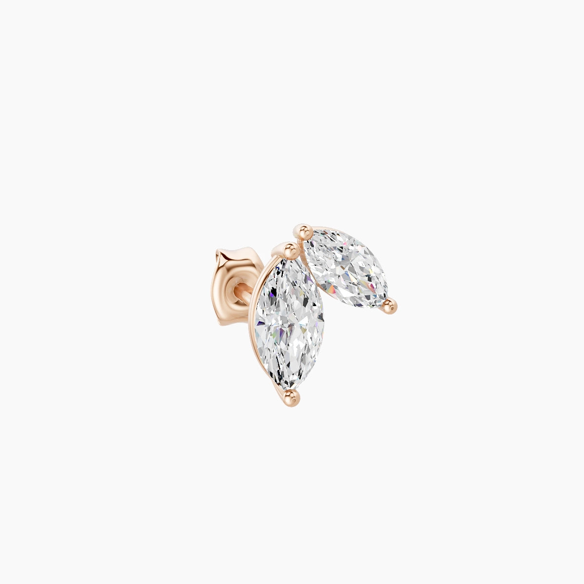 Alceste | Boucle d'Oreille Diamant Or Rose 18k Hypoallergénique 7.6 mm