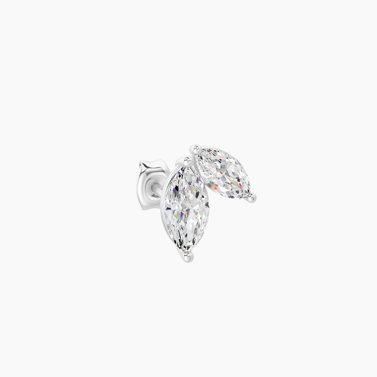 Alceste | Boucle d'Oreille Diamant Or Blanc 18k Hypoallergénique 7.6 mm