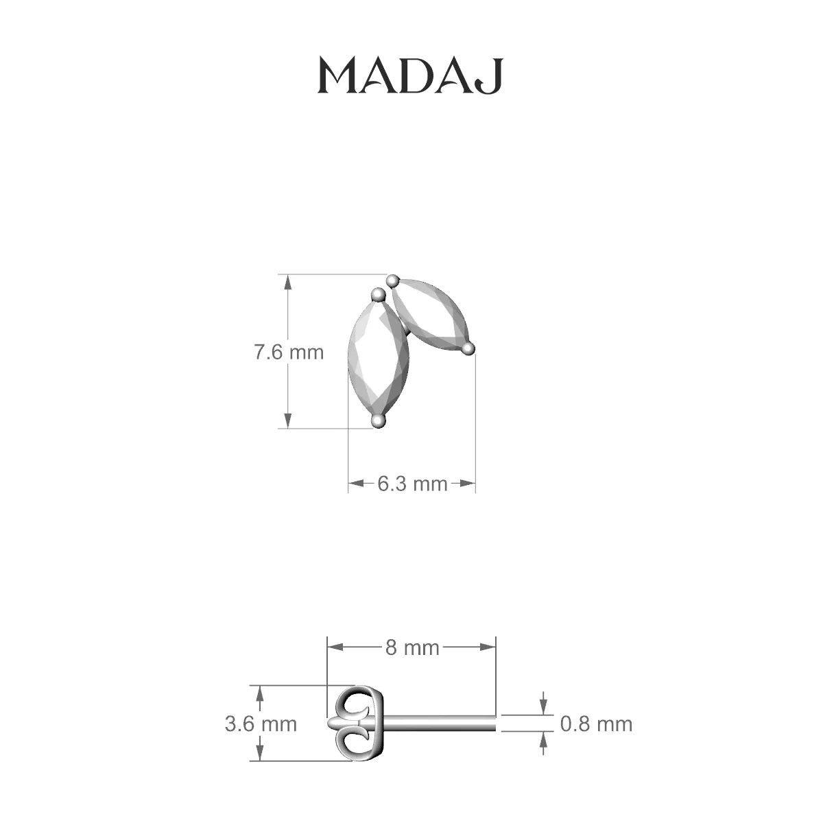 Alceste | Boucle d'Oreille Diamant Or Rose 18k Hypoallergénique 7.6 mm