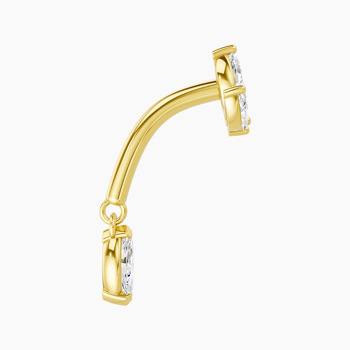 Alceste | 18k Yellow Gold 8 mm Diamond Rook Piercing