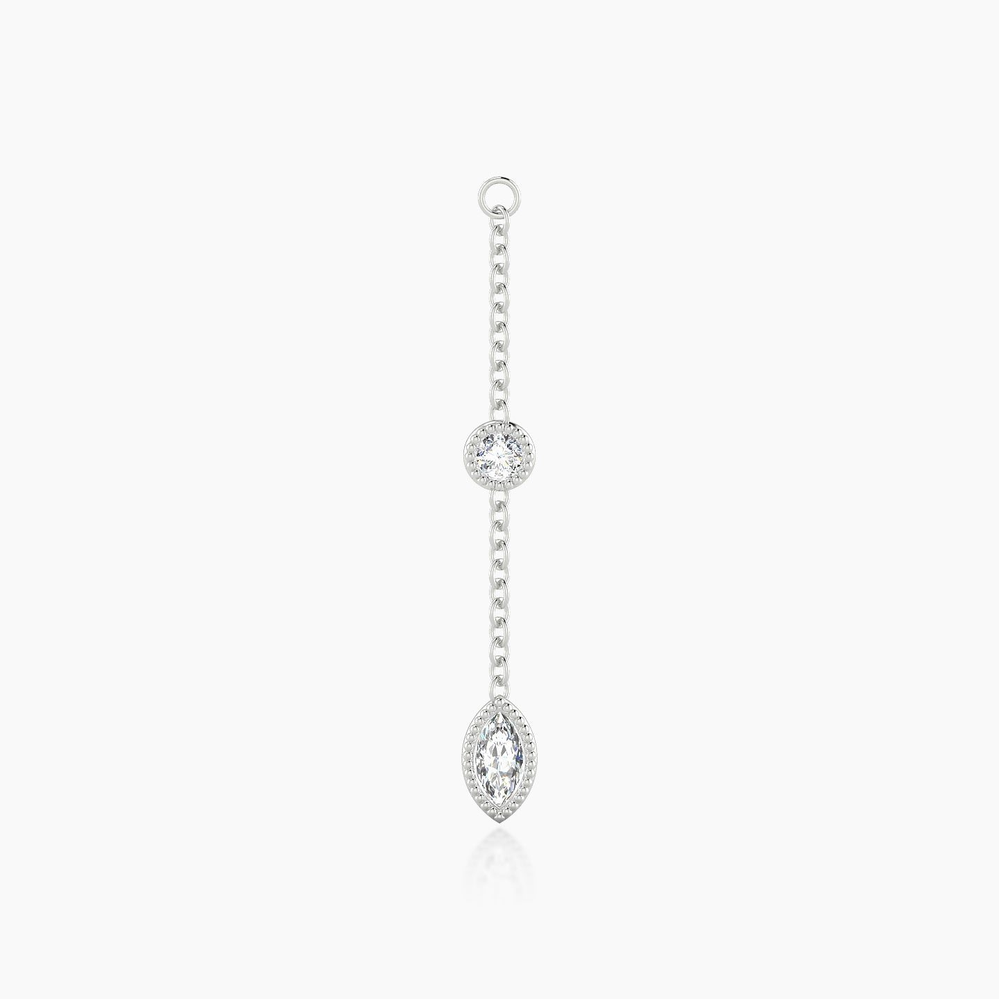 Alcyone | 18k White Gold 25 mm Marquise Diamond Chain Charm