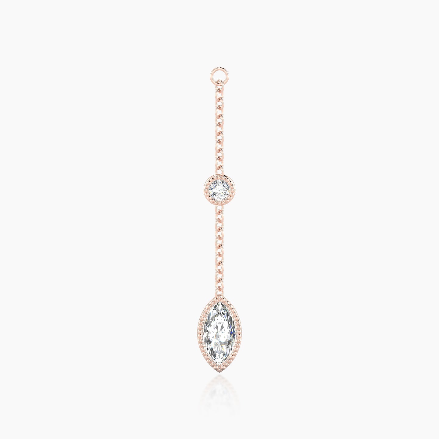 Alcyone | 18k Rose Gold 28 mm Marquise Diamond Chain Charm