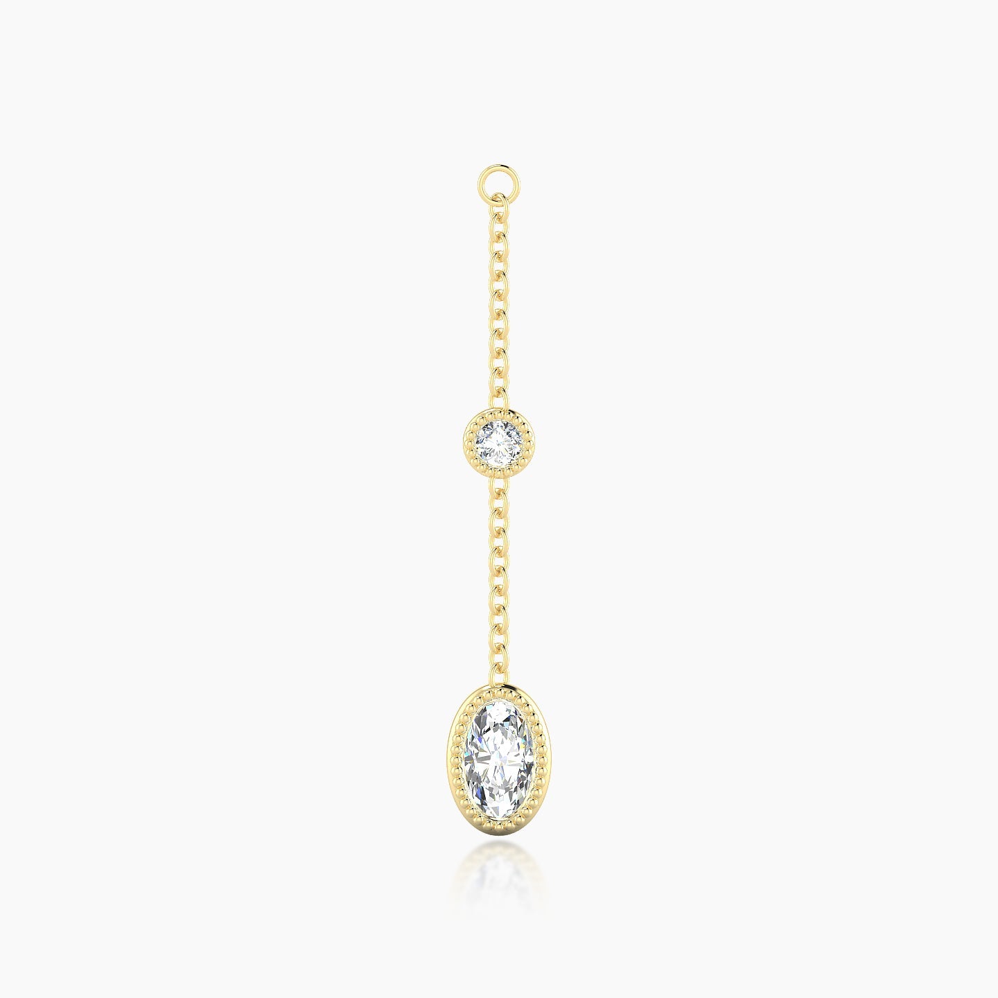 Alcyone | 18k Yellow Gold 28 mm Oval Diamond Chain Charm