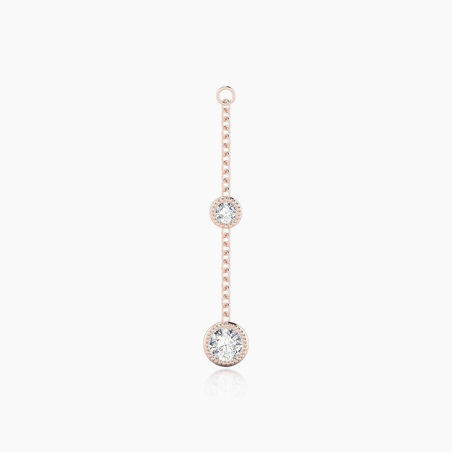 Alcyone | 18k Rose Gold 24 mm Round Diamond Chain Charm