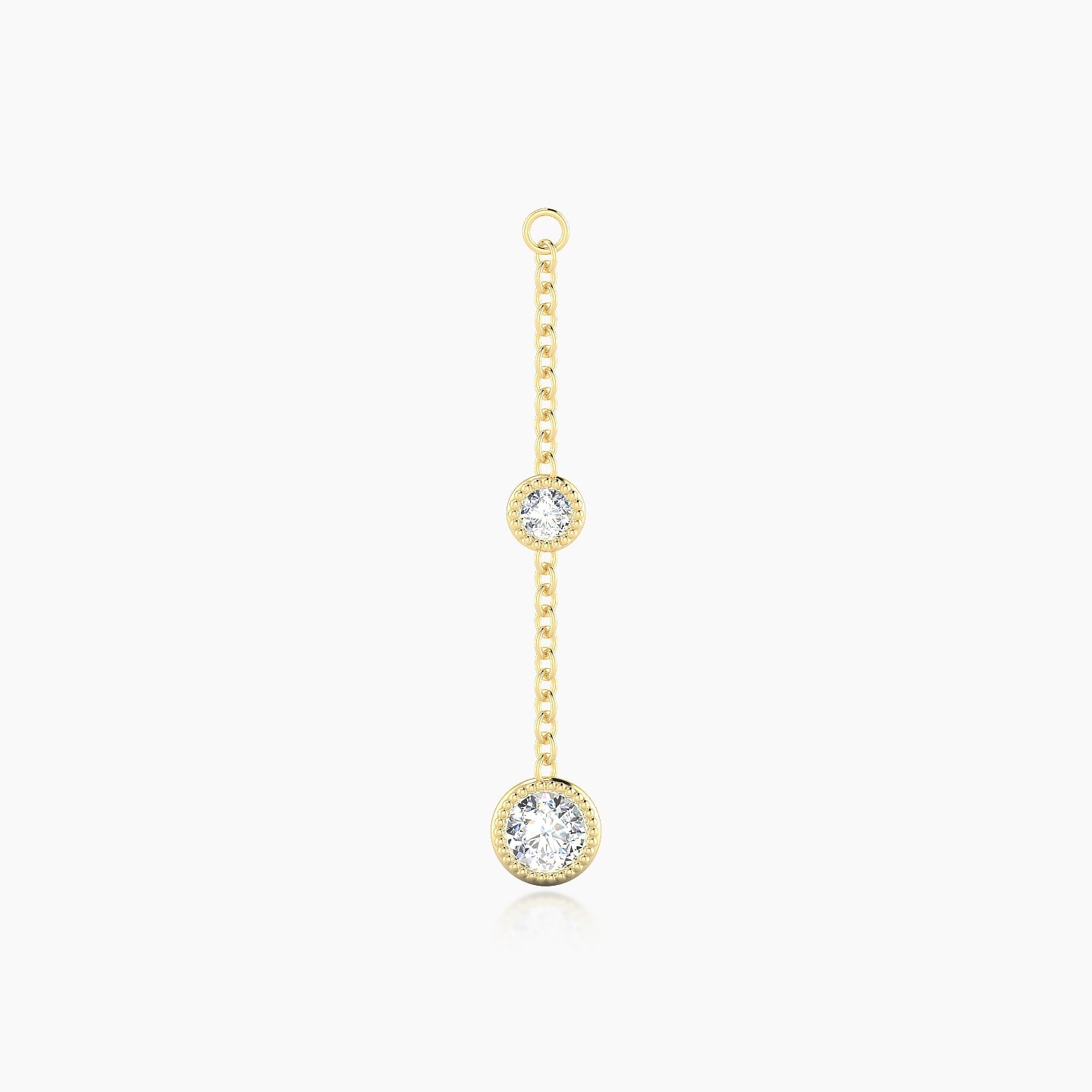 Alcyone | 18k Yellow Gold 24 mm Round Diamond Chain Charm