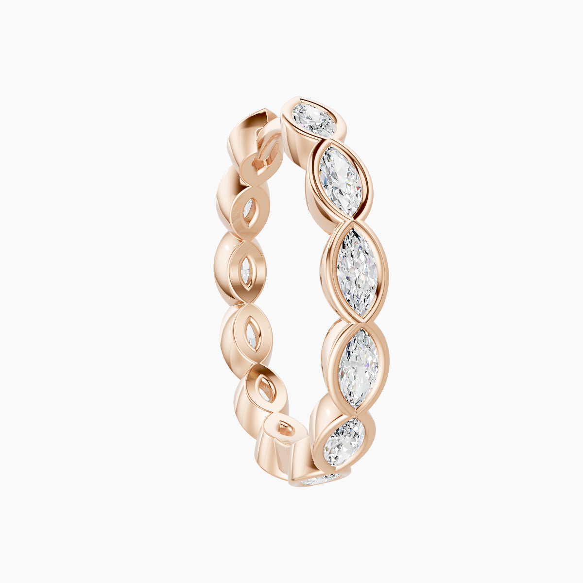Alexandra | 18k Rose Gold 11 mm Diamond Hoop Piercing