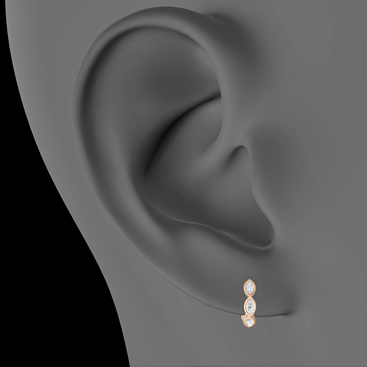 Alexandra | 18k Rose Gold 6.5 mm Diamond Hoop Piercing
