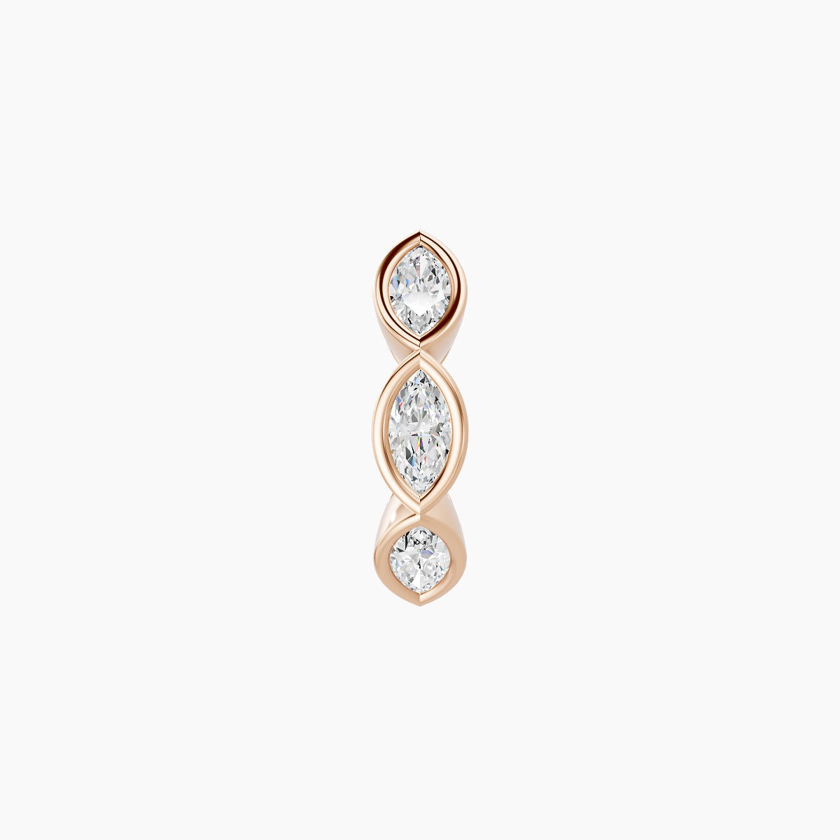 Alexandra | 18k Rose Gold 6.5 mm Diamond Nose Ring Piercing