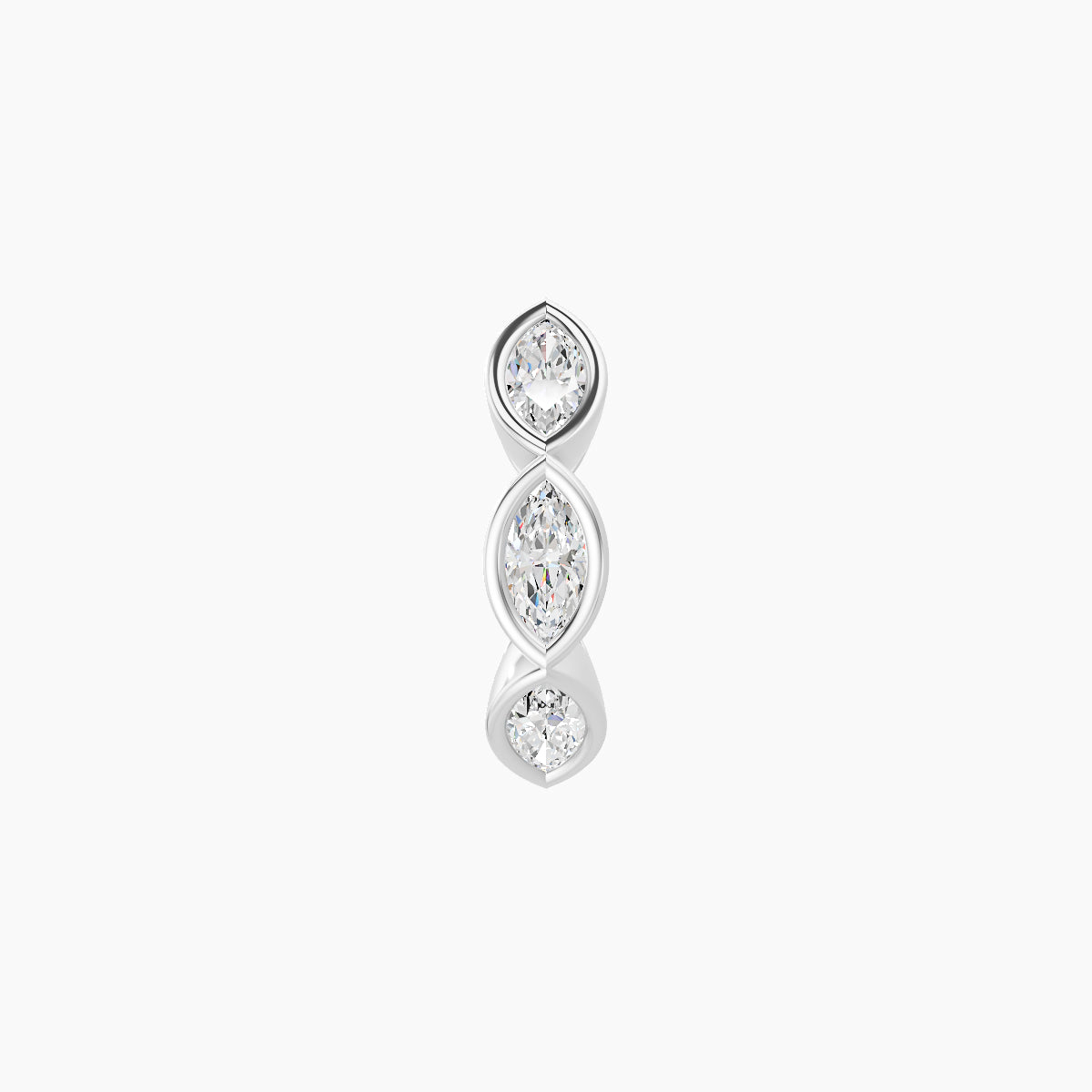 Alexandra | 18k White Gold 6.5 mm Diamond Nose Ring Piercing