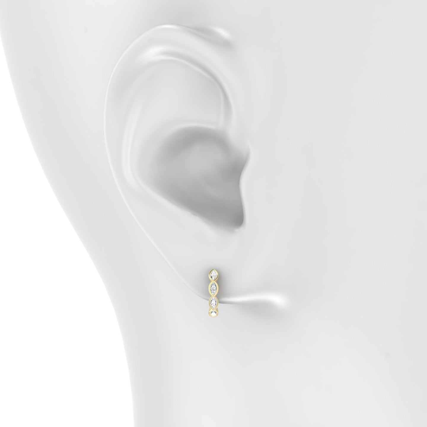 Alexandra | 18k Yellow Gold 8 mm Diamond Hoop Piercing
