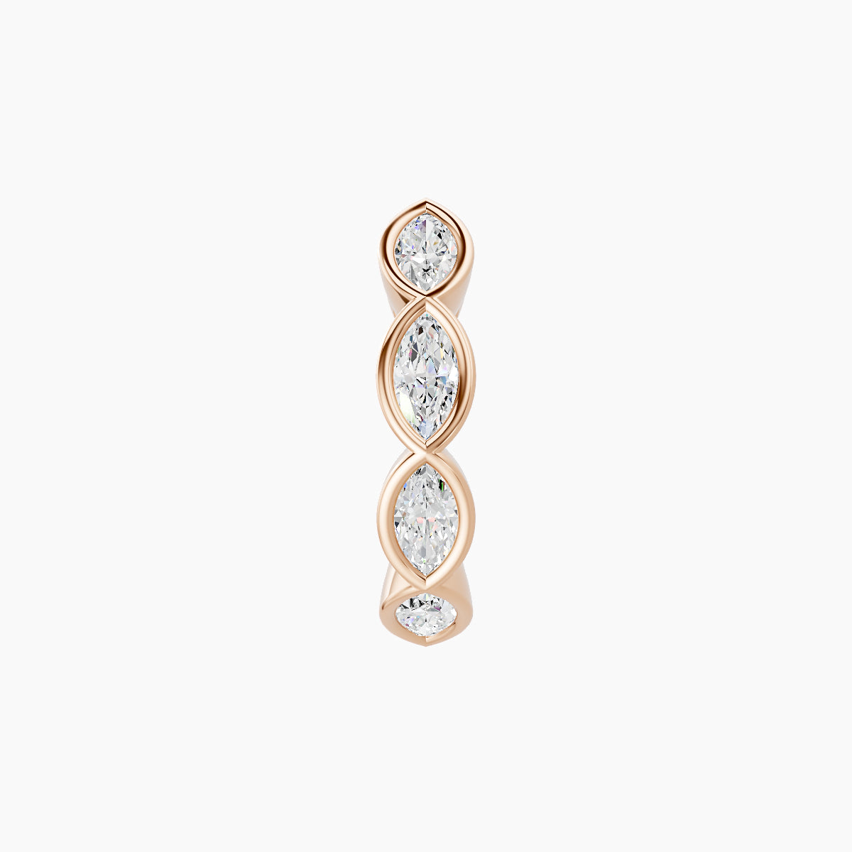 Alexandra | 18k Rose Gold 8 mm Diamond Nose Ring Piercing