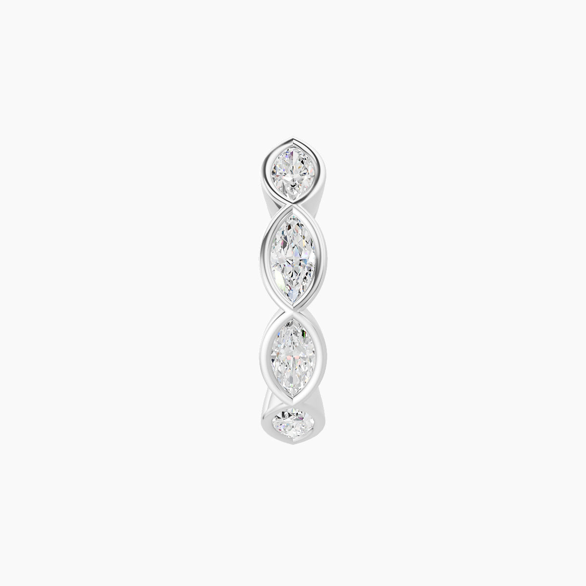 Alexandra | 18k White Gold 8 mm Diamond Nose Ring Piercing
