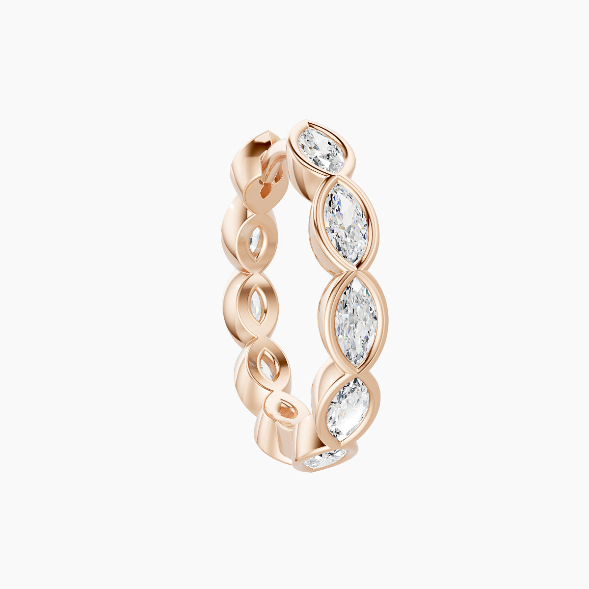 Alexandra | 18k Rose Gold 9.5 mm Diamond Nose Ring Piercing