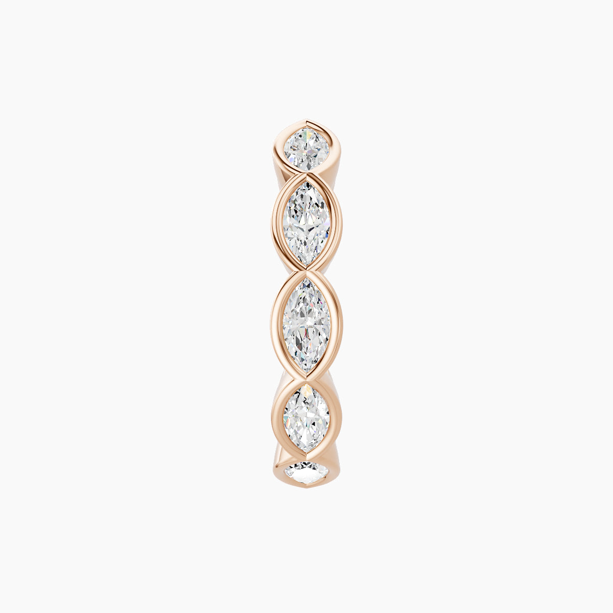 Alexandra | 18k Rose Gold 9.5 mm Diamond Nose Ring Piercing