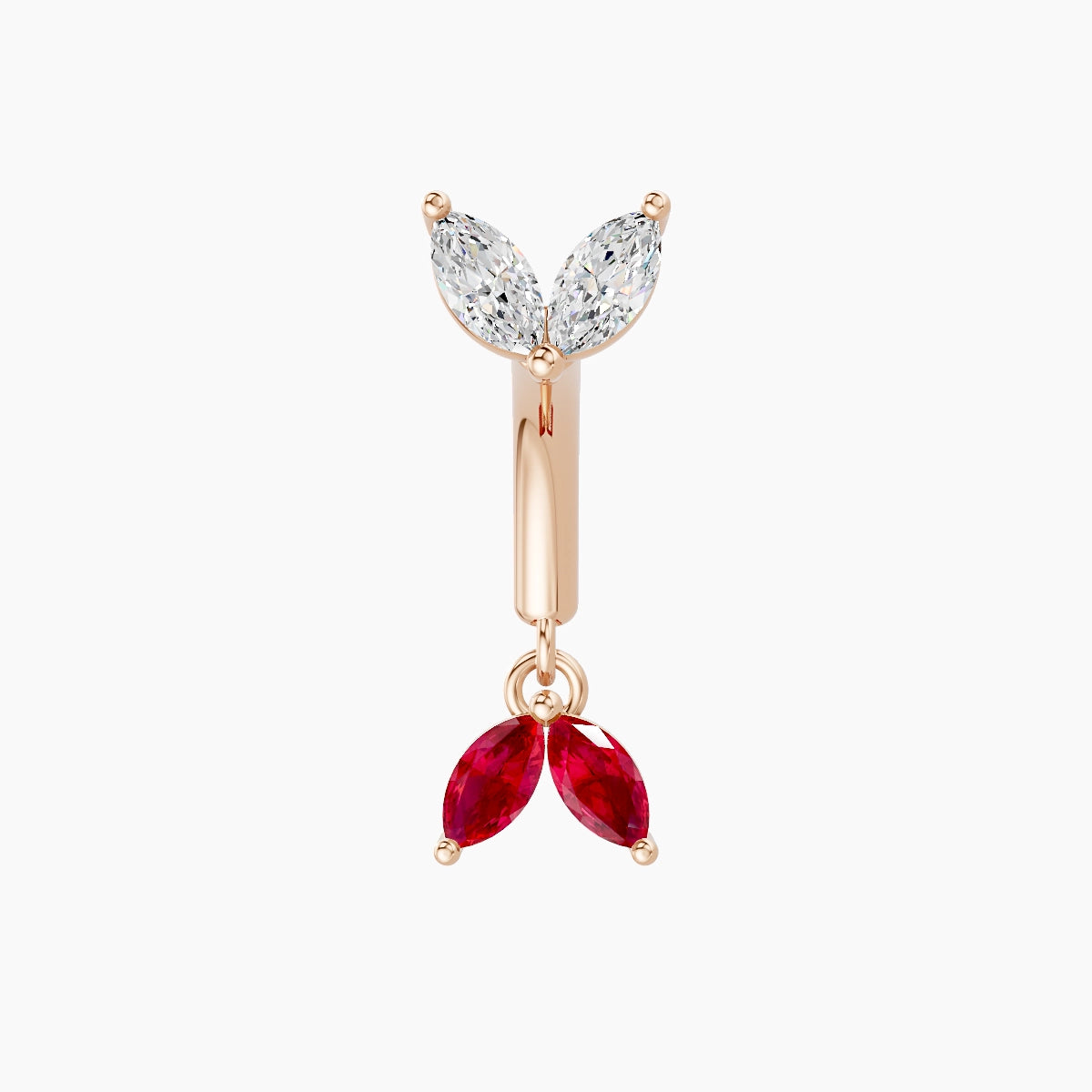 Aloa | 18k Rose Gold 6 mm Ruby & Diamond Rook Piercing