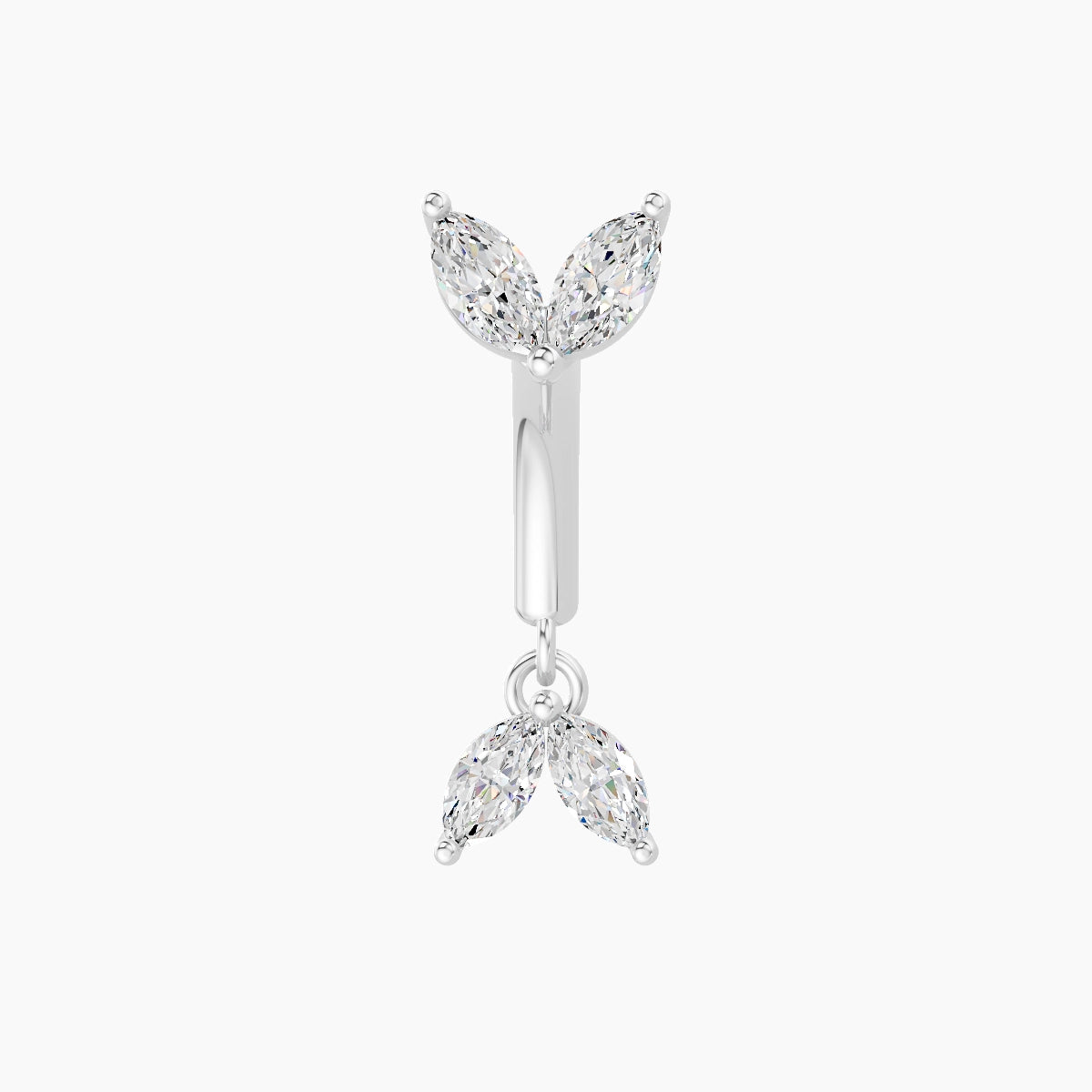 Aloa | 18k White Gold 6 mm Diamond Rook Piercing