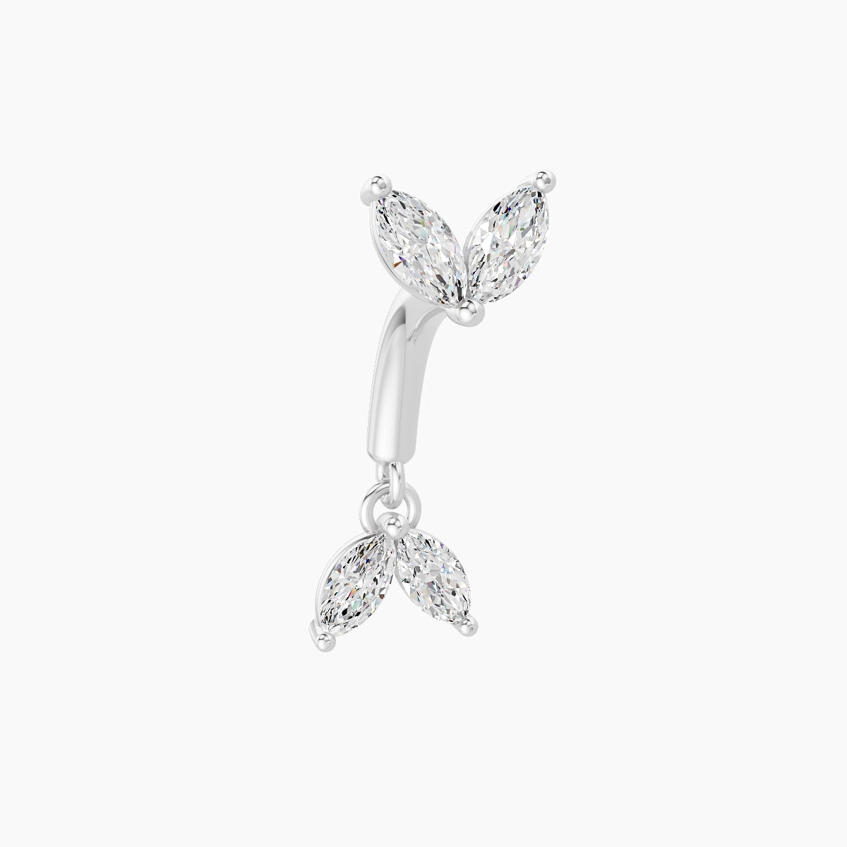 Aloa | 18k White Gold 6 mm Diamond Rook Piercing