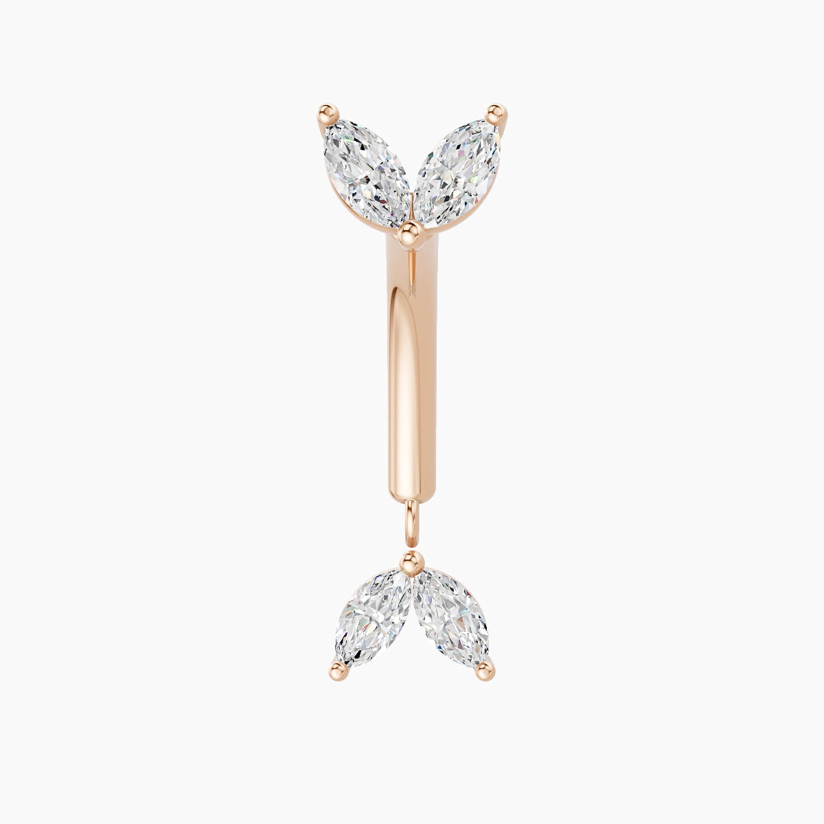 Aloa | 18k Rose Gold 8 mm Diamond Rook Piercing