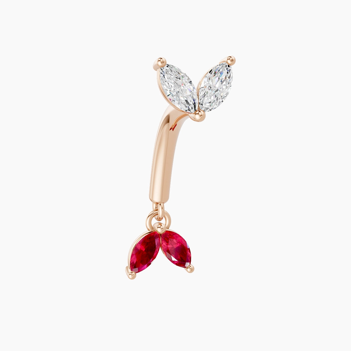 Aloa | 18k Rose Gold 8 mm Ruby & Diamond Rook Piercing
