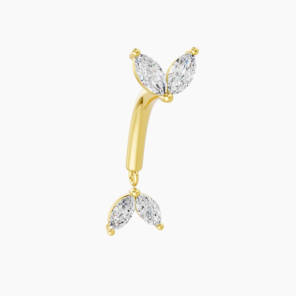 Aloa | 18k Yellow Gold 8 mm Diamond Rook Piercing