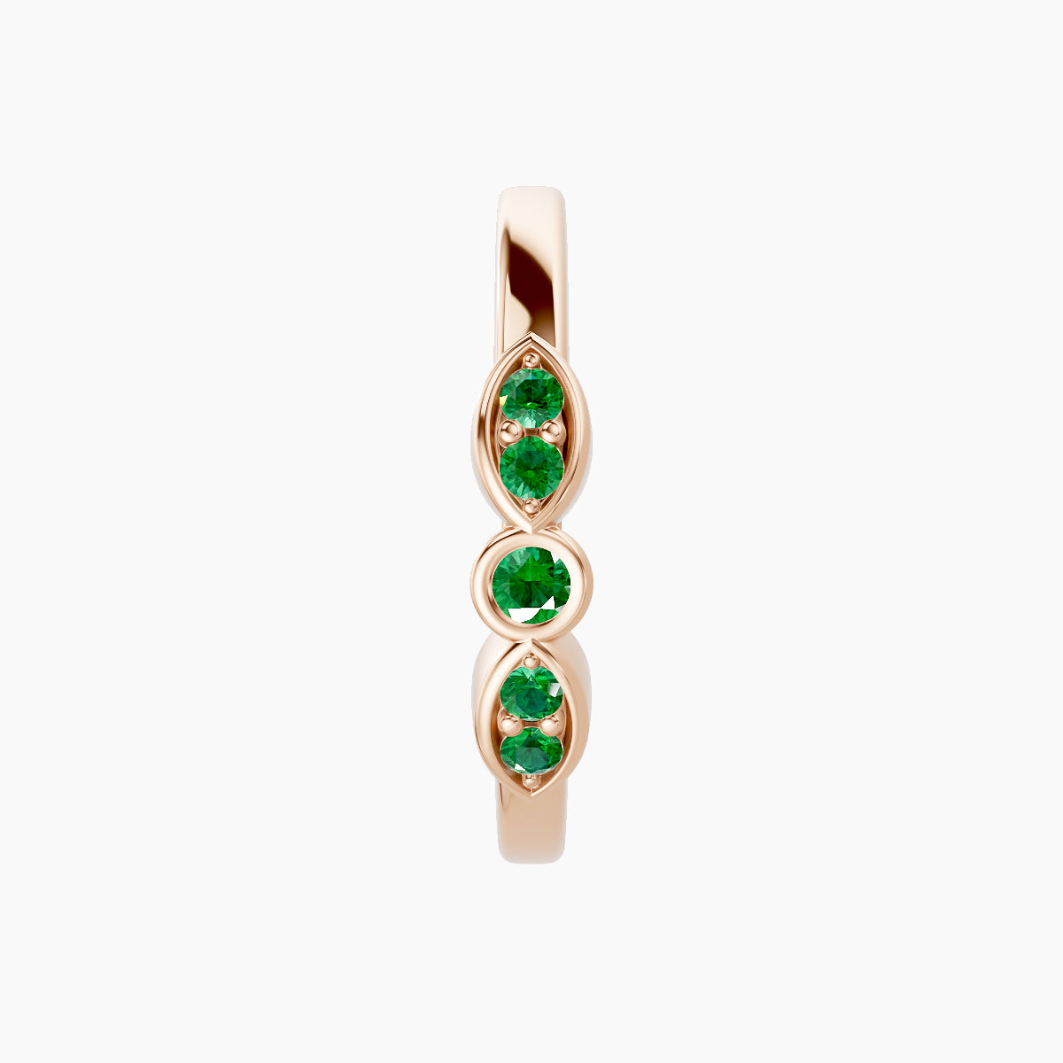 Anahita | 18k Rose Gold 11 mm Emerald Hoop Piercing