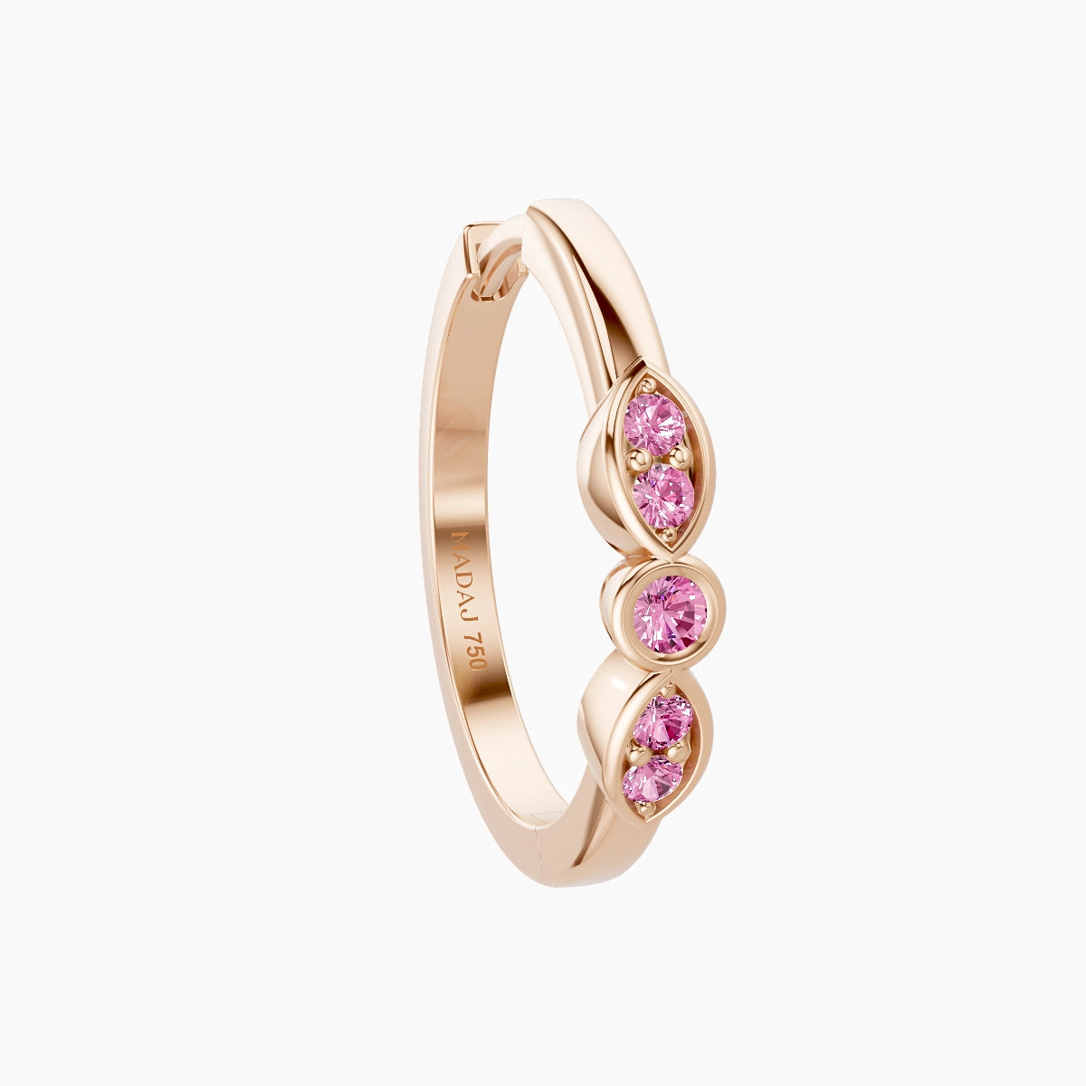 Anahita | 18k Rose Gold 11 mm Pink Sapphire Hoop Piercing